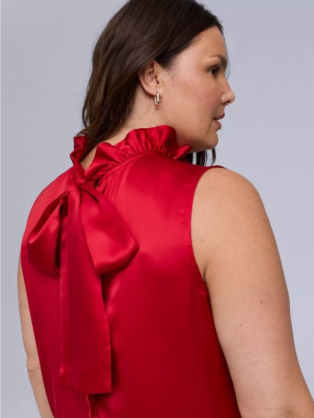 Torrid Belle Isle Ruffle Neck Bow Back Top NWT Size 1X
